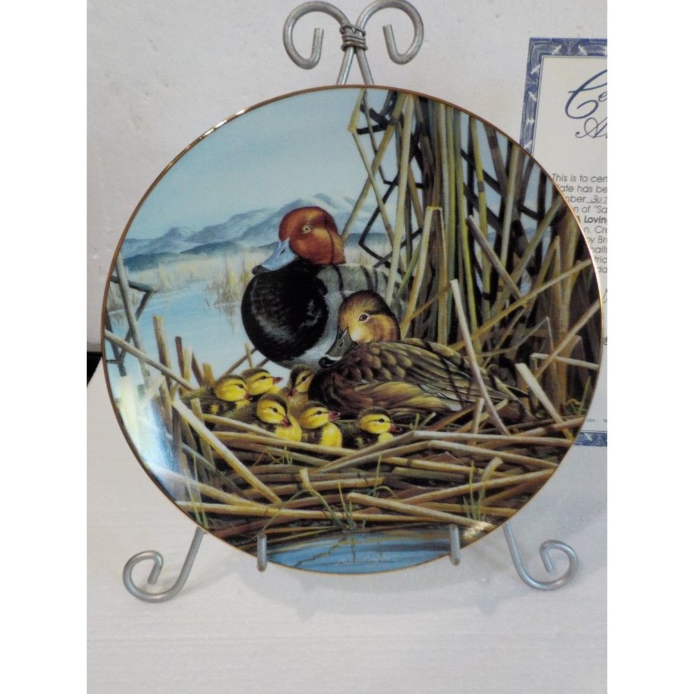 Vtg 1991 "Safe and Sound" A Loving Look Fourth Issue Fine China Plate 23k #3076A